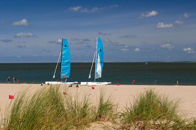 Scenic view of beach against sky