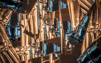 Close-up of clothes hanging on metal