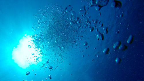 Close-up of bubbles in water