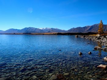 Scenic view of lake against mountains