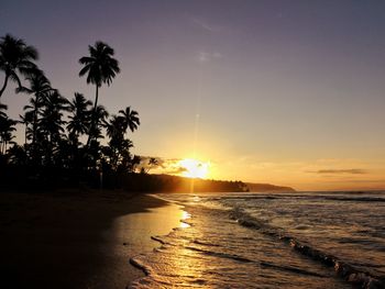 Scenic view of sea during sunset