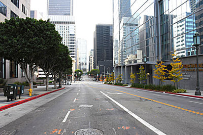 View of city street and buildings