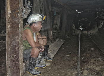 Man working at construction site