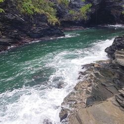 Scenic view of waterfall