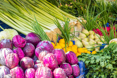 Various fruits for sale at market stall