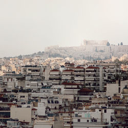 Cityscape against clear sky