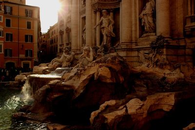 View of fountain in city