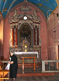 Woman standing in temple