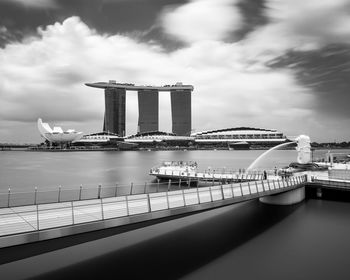 Bridge over river against sky