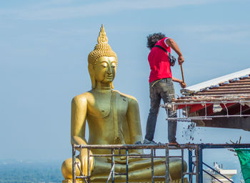 Low angle view of statue