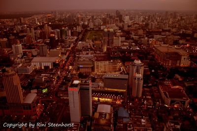 High angle view of city