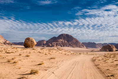 Scenic view of desert against sky