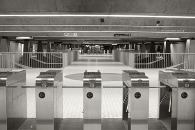 View of empty subway station