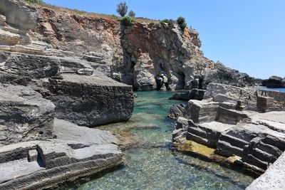 Rock formations in sea