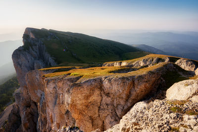 Scenic view of mountains against sky