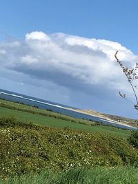 Scenic view of land against sky