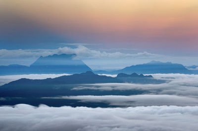 Aerial view of mountain range