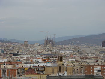 High angle view of townscape against sky