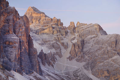 Scenic view of mountains against clear sky