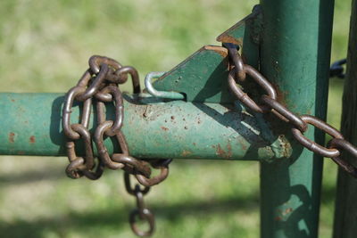 Close-up of rusty chain