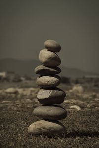 Stack of stones on beach