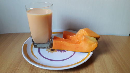 Close-up of breakfast served on table