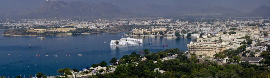 High angle view of city