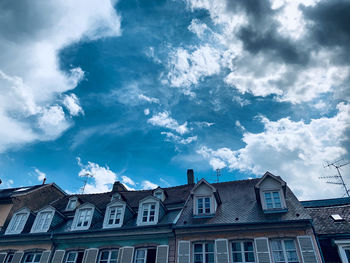 Low angle view of buildings against sky in strasbourg, france 