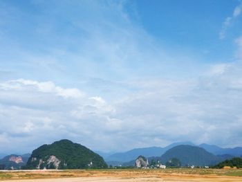 View of mountain against cloudy sky