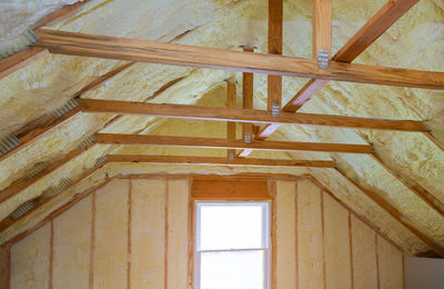 Low angle view of window in building