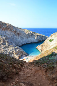 Scenic view of sea and clear sky