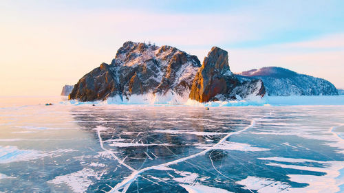 Scenic view of sea against sky,baikan lake