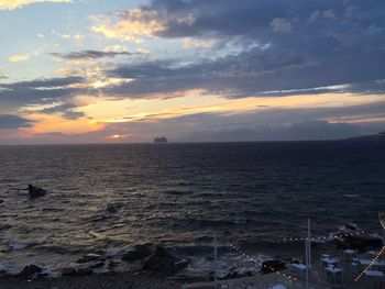 View of sea against cloudy sky