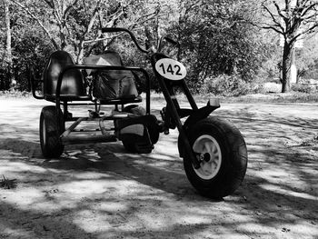 Motorcycle against trees