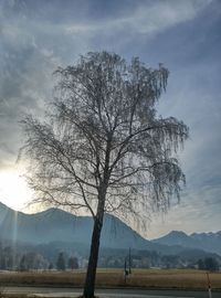 Scenic view of landscape against cloudy sky