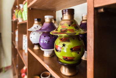 Close-up of drink in jar