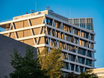 Low angle view of building against clear sky