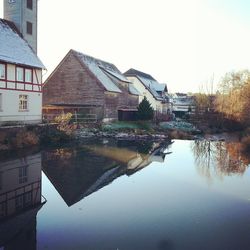 Reflection of buildings in water