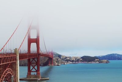 Suspension bridge over sea