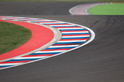 High angle view of empty motor racing track