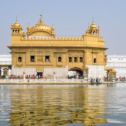 Beautiful view of golden temple - harmandir sahib in amritsar, punjab, india, famous indian sikh