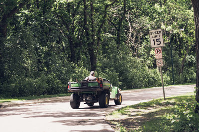 Dirt road passing through trees