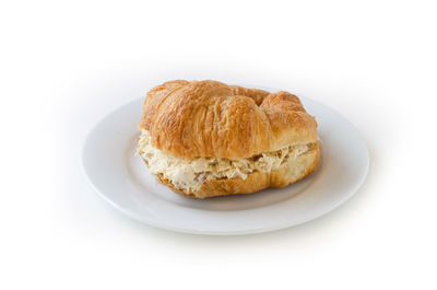 High angle view of breakfast served in plate