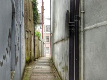 Narrow alley along buildings