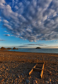 Scenic view of beach against sky