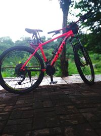 Bicycle parked on footpath