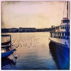 View of boats in harbor