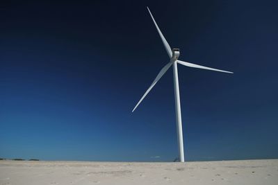 Traditional windmill against blue sky