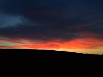 Silhouette of landscape at sunset