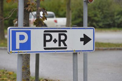 Close-up of road sign